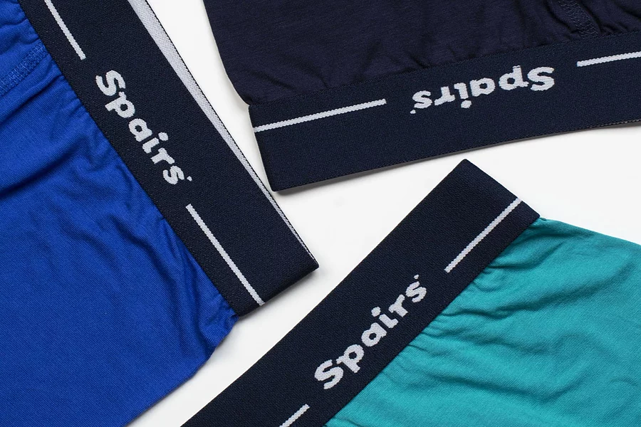 Close up of cotton underwear waistbands