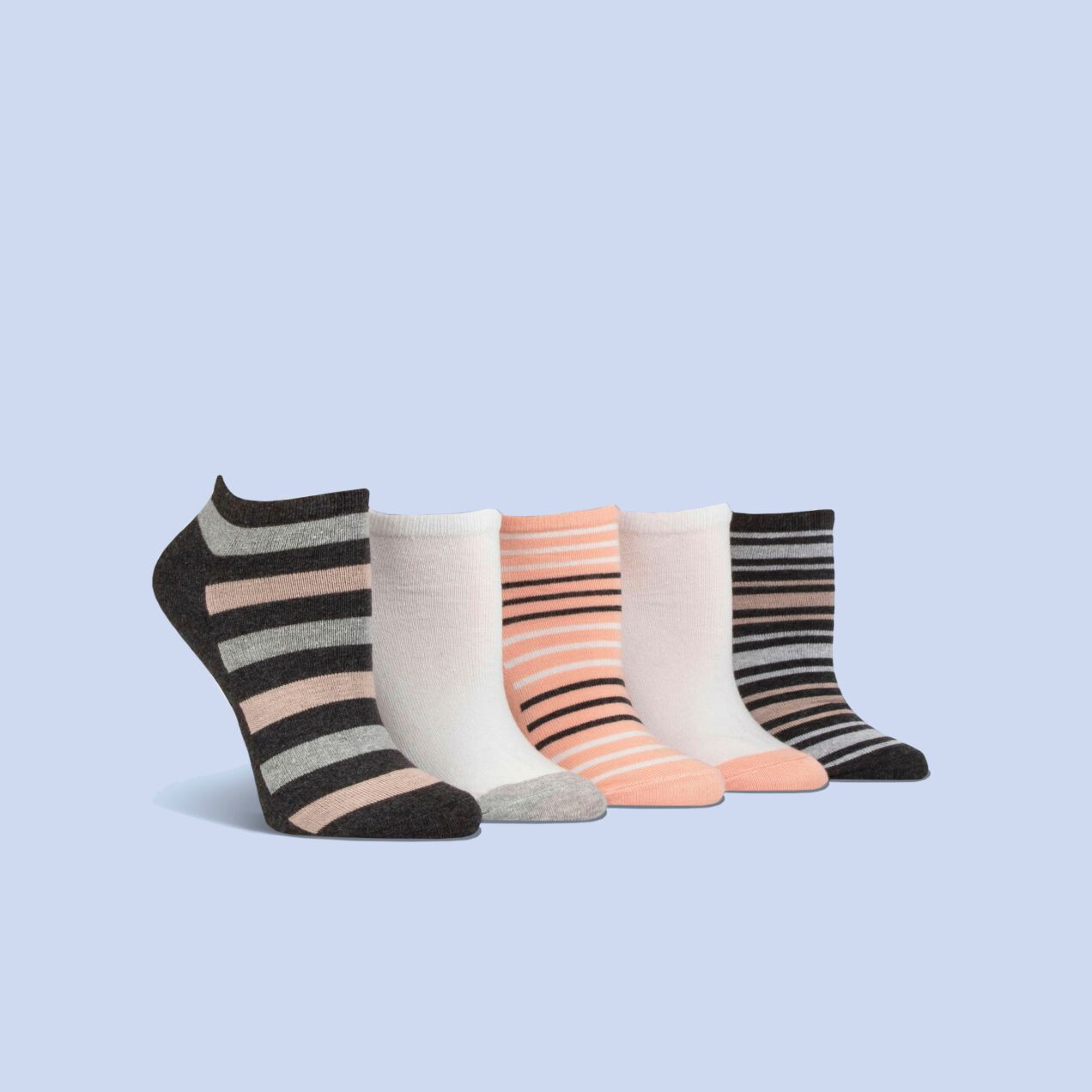 Ladies\' 5 Pack Spairs Everyday Striped Trainer Socks