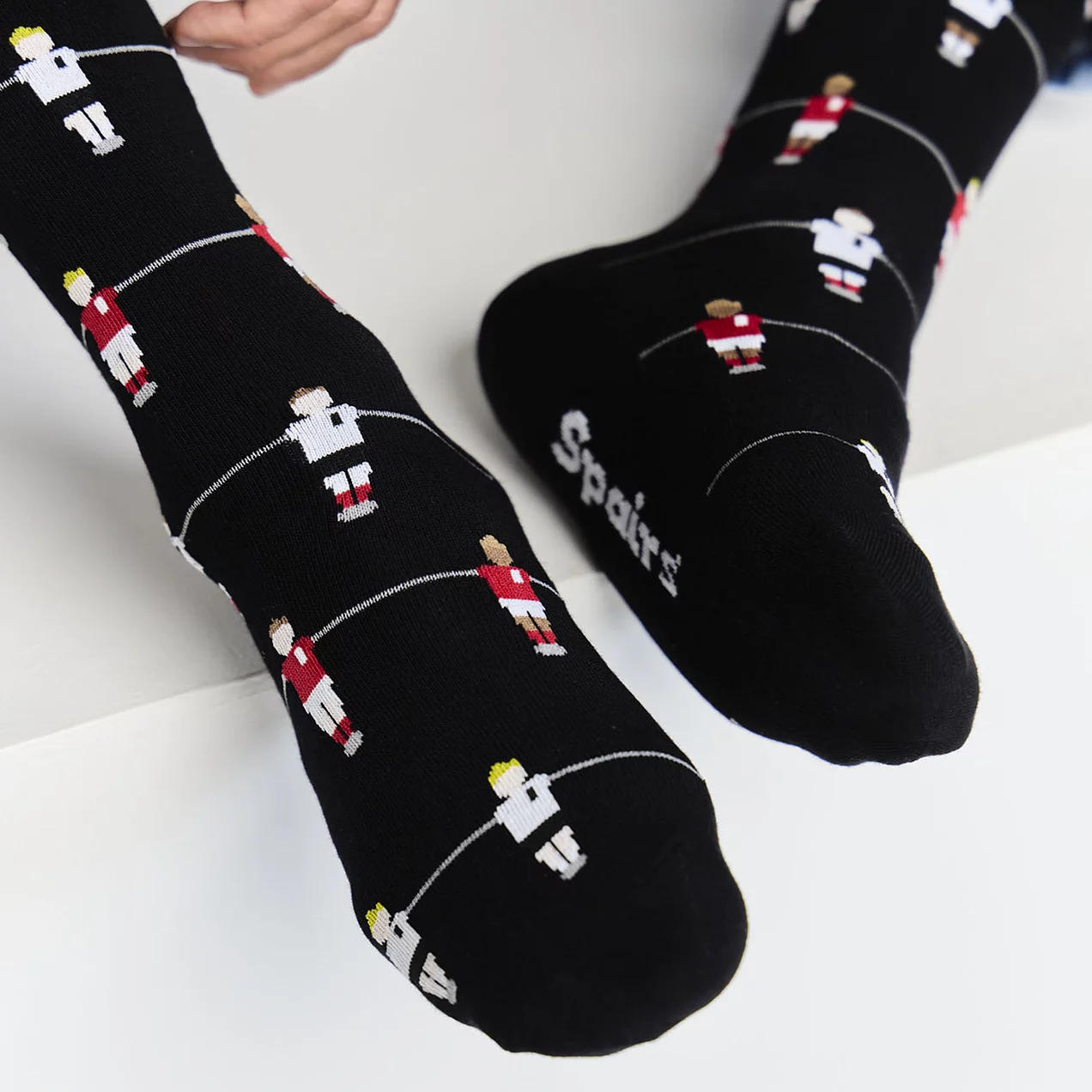 Black football pattern socks with gift box