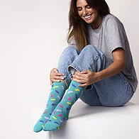 Women's teal jelly bean bamboo socks